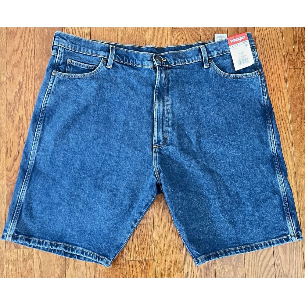 Wrangler Five Star Heritage Mens Denim Shorts Relaxed Fit Stretch Blue 42 NWT